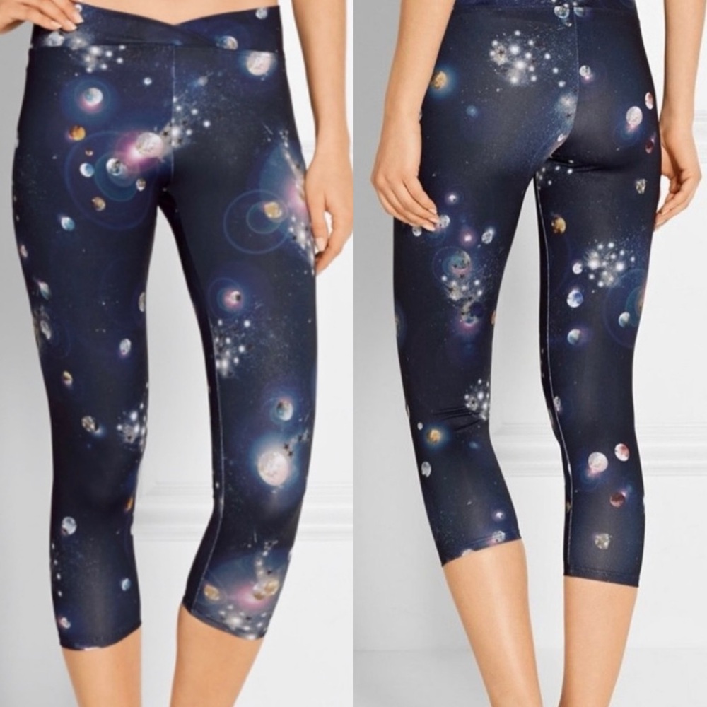 LIVE THE PROCESS + MOON JUICE Galactic Celestial Print Capri Cropped Leggings